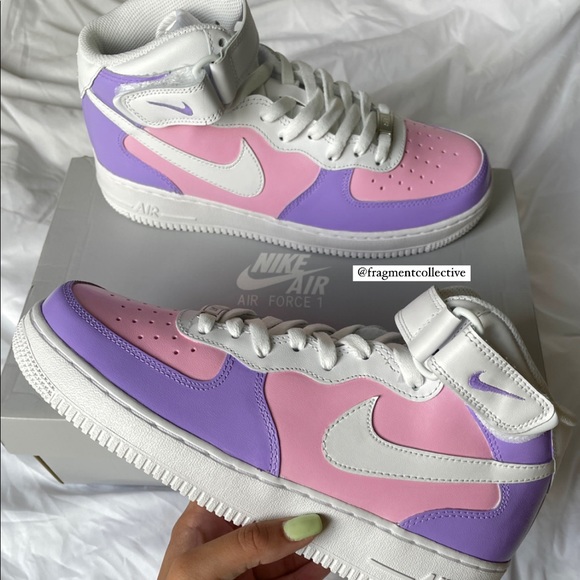 Nike Air Force 1 Pink Purple Sorbet Custom - Picture 1 of 7